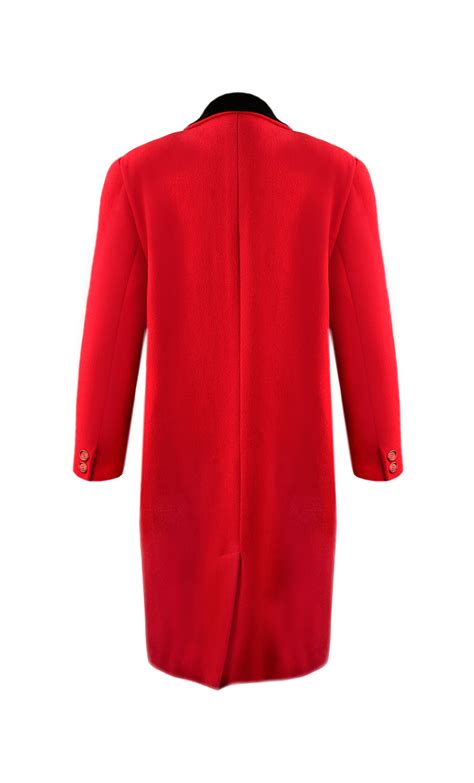 christian dior red coat|Christian Dior long wool overcoat.